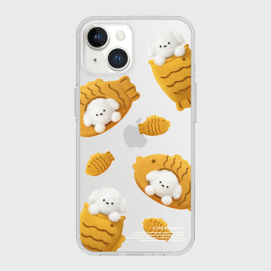 ｜THENINEMALL｜ Pattern Fish Bread Puppy Clear Phone Case (4 types)