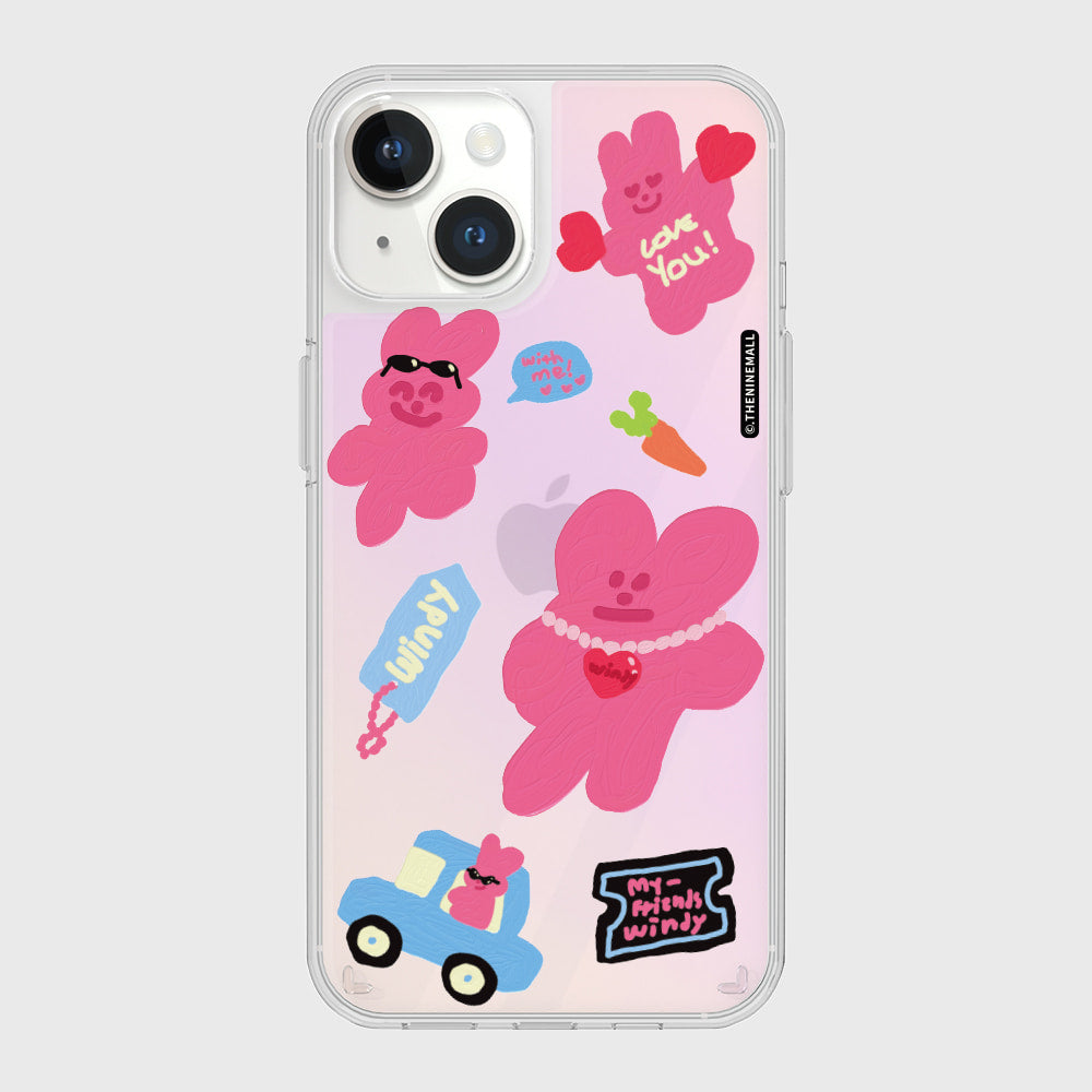 ｜THENINEMALL｜ Windy Painting Sticker Mirror Phone Case