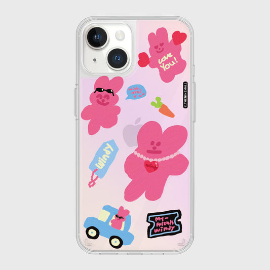｜THENINEMALL｜ Windy Painting Sticker Mirror Phone Case