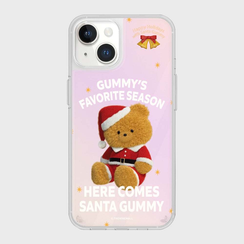 ｜THENINEMALL｜ Here Comes Santa Gummy Mirror Phone Case