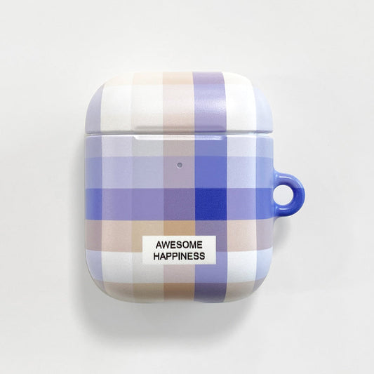 ｜MOMO CASE｜ 506 윈썸체크 (베이지블루) Airpods Case