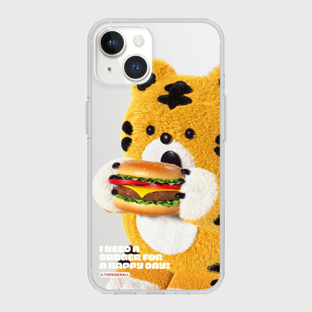 ｜THENINEMALL｜ Favorite Hamburger Clear Phone Case (3 types)