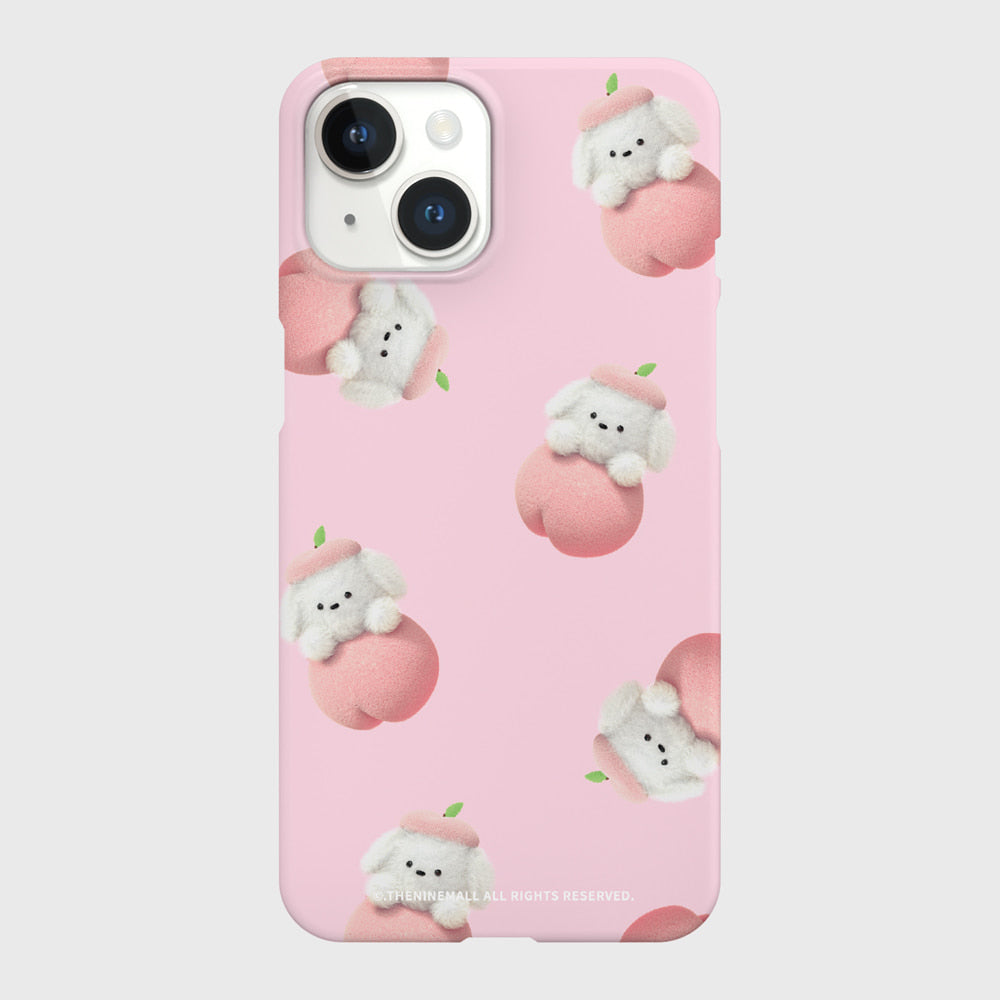｜THENINEMALL｜ Pattern Peach Ppokku Hard Phone Case (2 types)