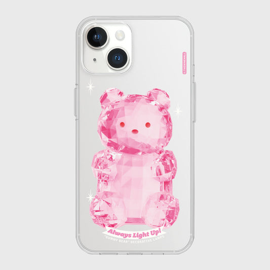 ｜THENINEMALL｜ Pink Light Gummy Clear Phone Case (3 types)