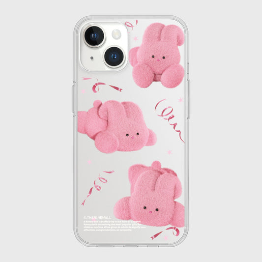 ｜THENINEMALL｜ Pink Ribbon Windy Clear Phone Case (3 types)