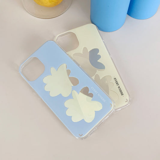 ｜Mademoment｜ 퓨어플라워 프레임 디자인 Glossy Mirror Phone Case