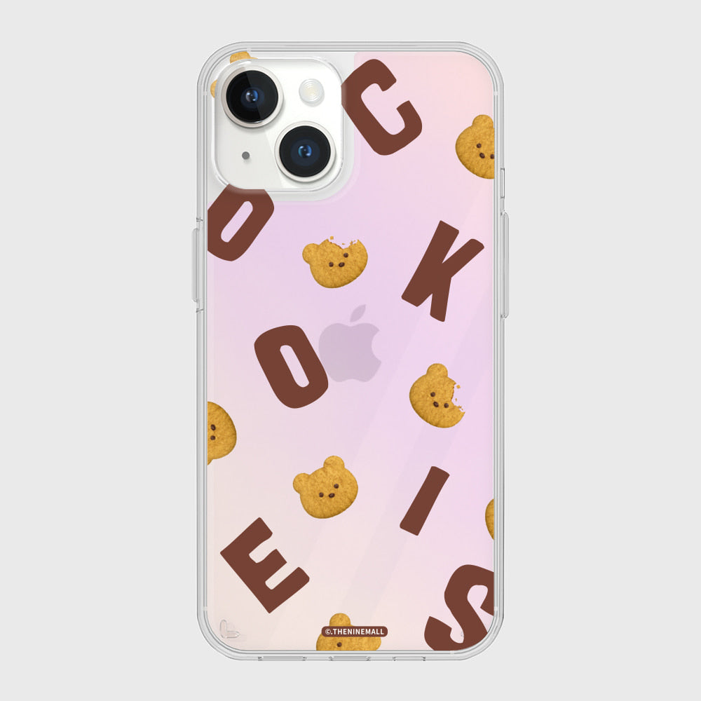 ｜THENINEMALL｜ Cookies Alphabet Pattern Mirror Phone Case