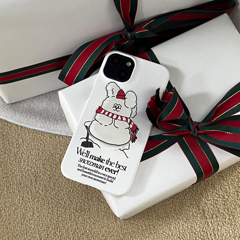 ｜Mademoment｜ Build Snowman Butty Design Phone Case