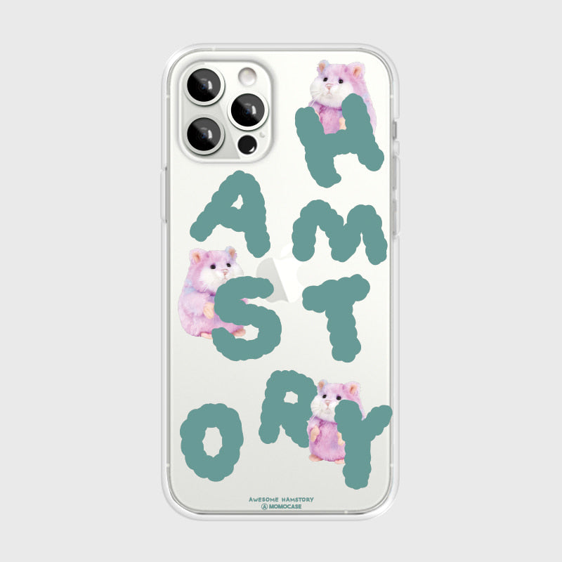 ｜MOMO CASE｜ 525 HAMSTORY(핑크) Jelly Case