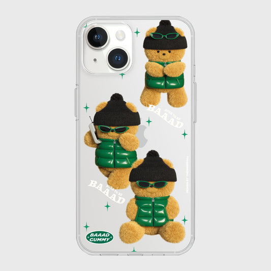 ｜THENINEMALL｜ Pattern Puffer Bad Gummy Clear Phone Case (4 types)