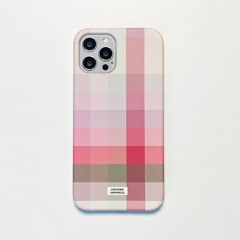 ｜MOMO CASE｜ 504 윈썸체크(라즈베리) Phone Case