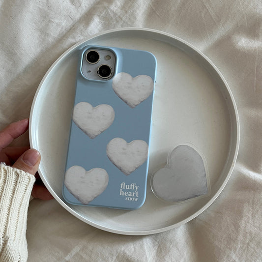 ｜Mademoment｜ Pattern Fluffy Heart Snow Design Phone Case