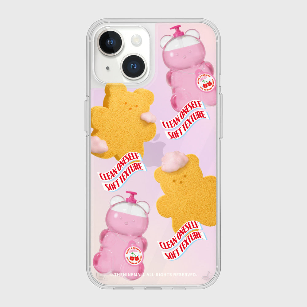 ｜THENINEMALL｜ Pattern Loofah Gummy Mirror Phone Case