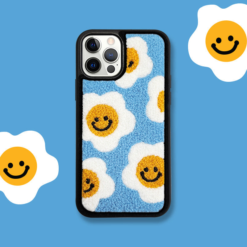 ｜MOMO CASE｜ 블루스마일 Embroidery Phone Case