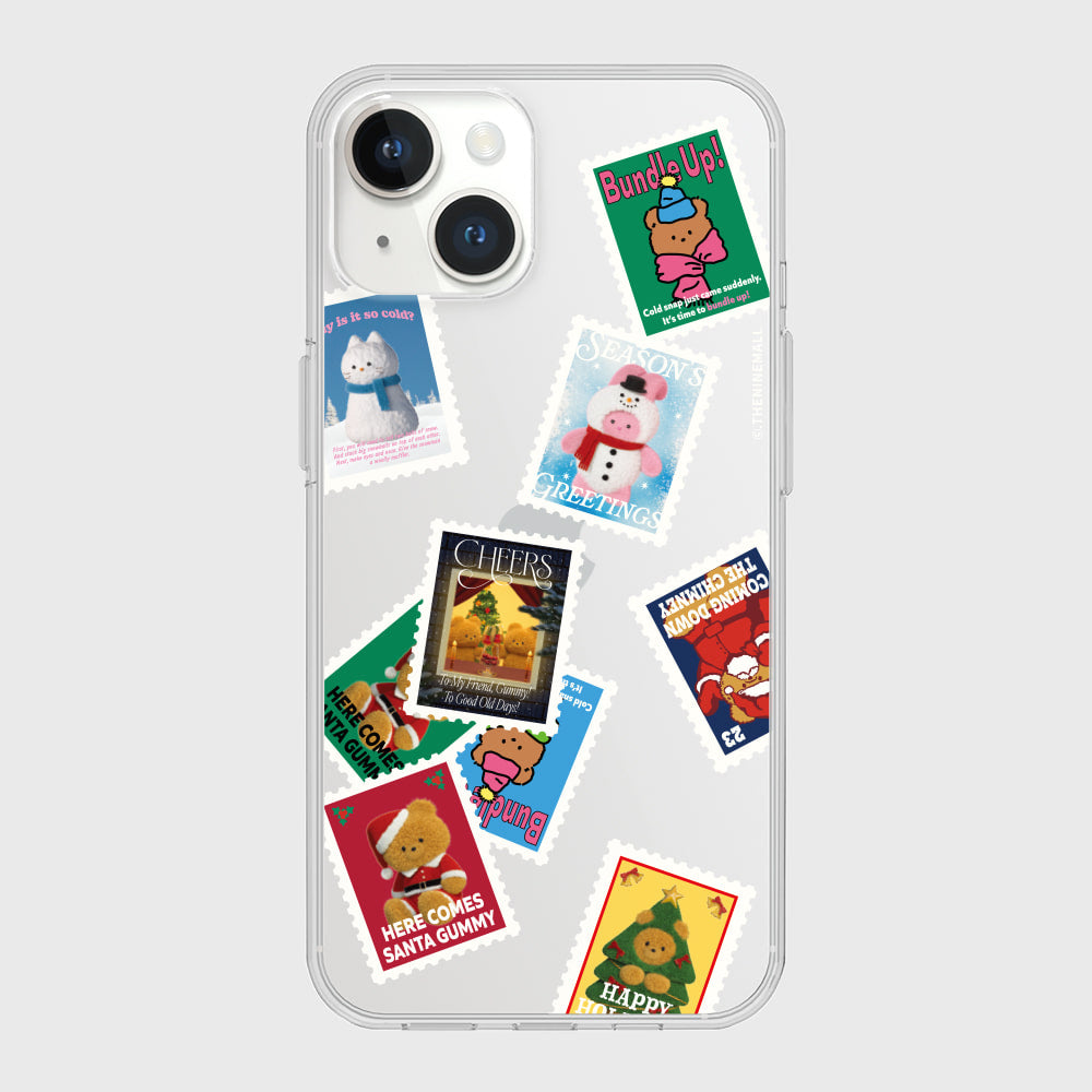 ｜THENINEMALL｜ Holiday Seal Sticker Clear Phone Case (3 types)