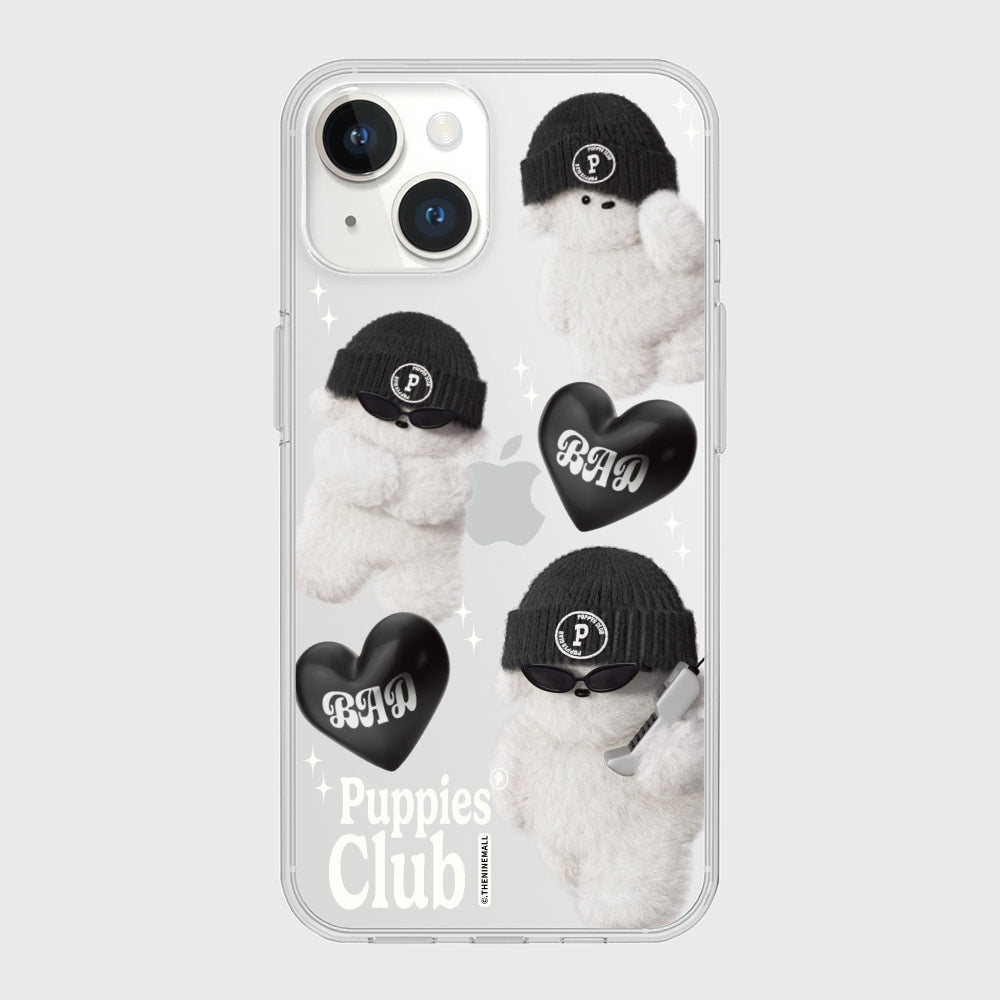 ｜THENINEMALL｜ Pattern Bad Puppy Clear Phone Case (3 types)