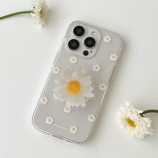 ｜Mademoment｜ Pure Daisy Pattern Design Clear Phone Case (3 Types)