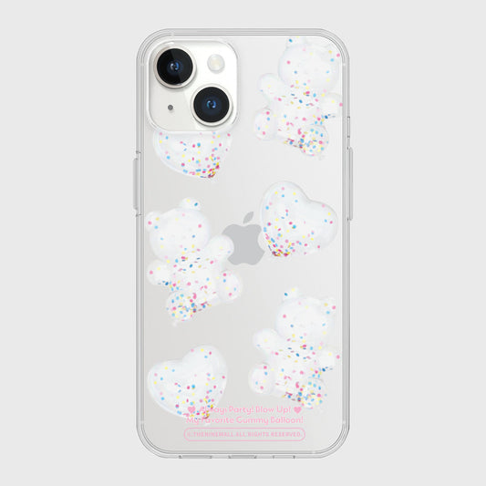 ｜THENINEMALL｜ White Gummy Balloon Clear Phone Case (3 types)