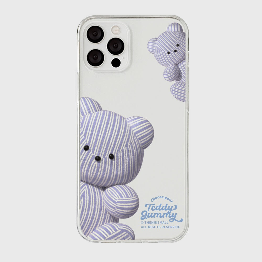 ｜THENINEMALL｜ Big Stripy Gummy Clear Phone Case (3 types)
