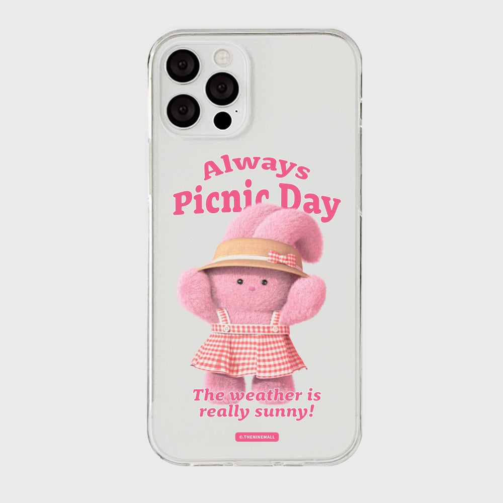 ｜THENINEMALL｜ Picnic Day Windy Clear Phone Case (3 types)