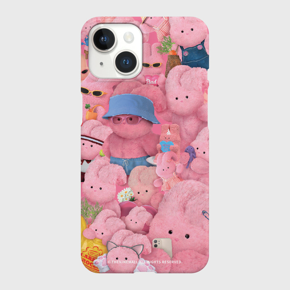 ｜THENINEMALL｜ Pink Windy Mood Hard Phone Case (2 types)