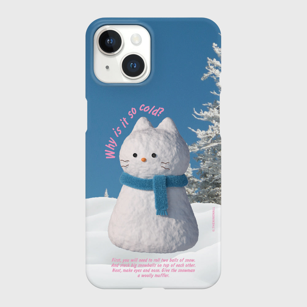 ｜THENINEMALL｜ Hey Cat Snowman Hard Phone Case (2 types)