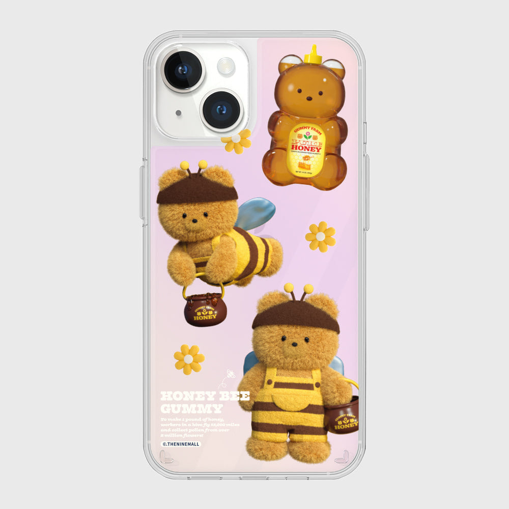 ｜THENINEMALL｜ Pattern Honey Bee Gummy Mirror Phone Case