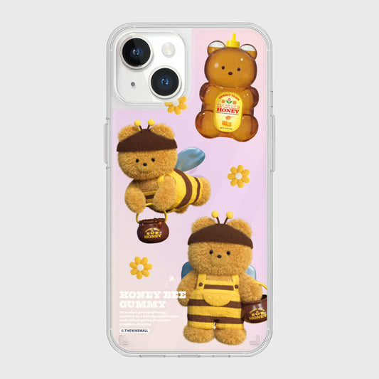 ｜THENINEMALL｜ Pattern Honey Bee Gummy Mirror Phone Case