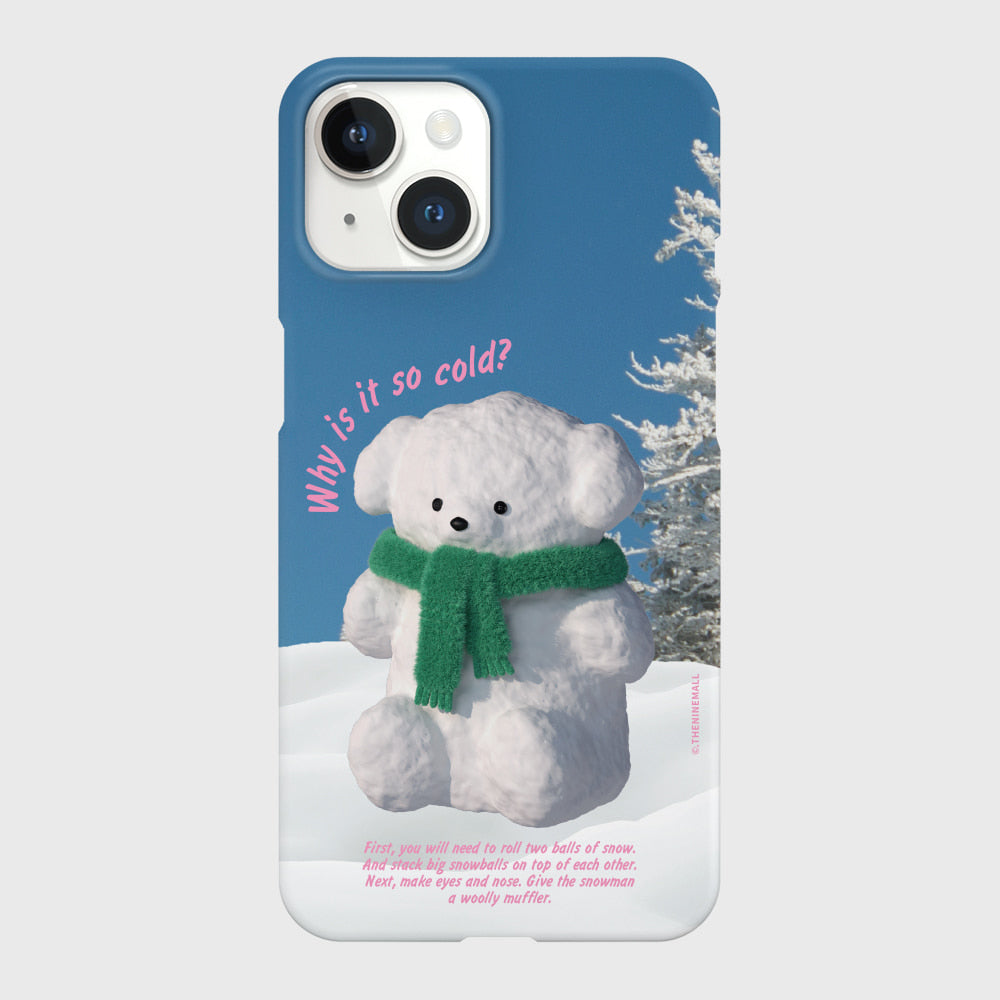｜THENINEMALL｜ Puppy Snowman Hard Phone Case (2 types)