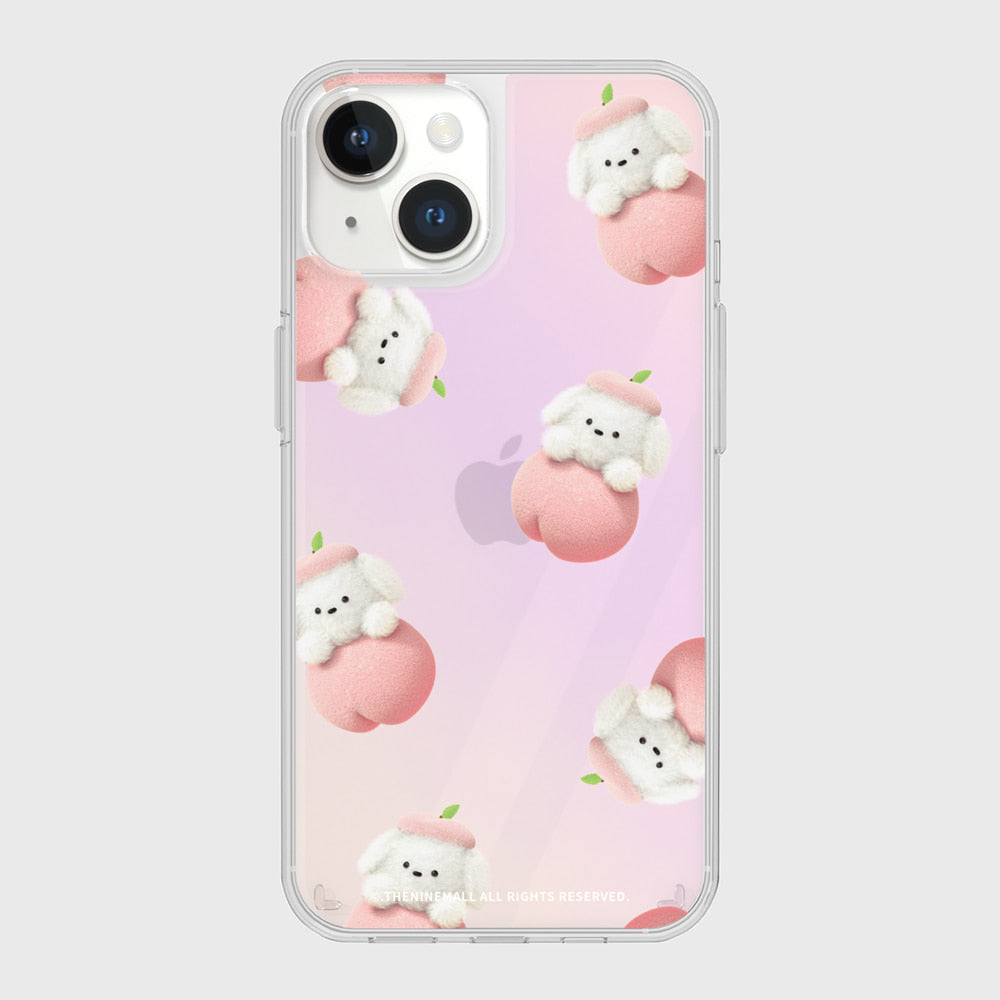 ｜THENINEMALL｜ Pattern Peach Ppokku Mirror Phone Case