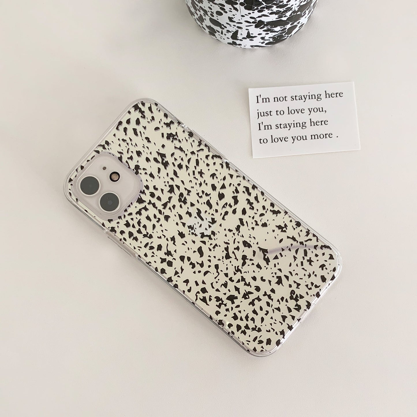 ｜Mademoment｜ Sand Pattern Design Glossy Mirror Phone