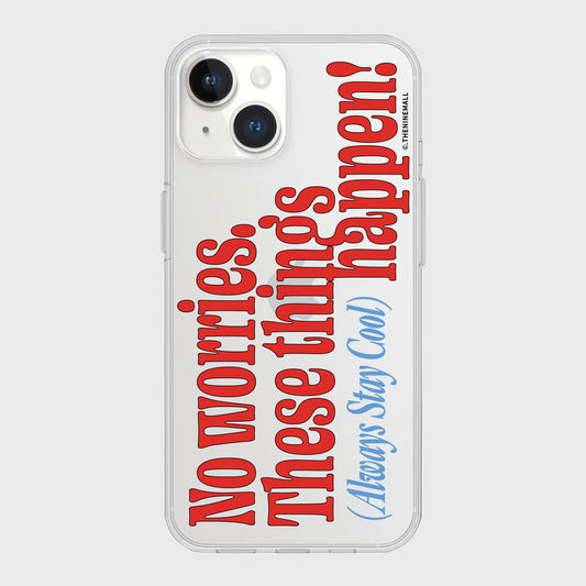｜THENINEMALL｜ Vintage No Worries Clear Phone Case (3 types)