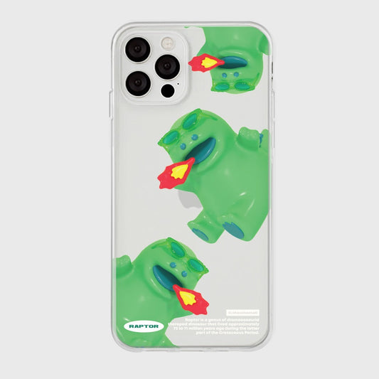 ｜THENINEMALL｜ 패턴 선글라스 랩터 Clear Phone Case (3 types)