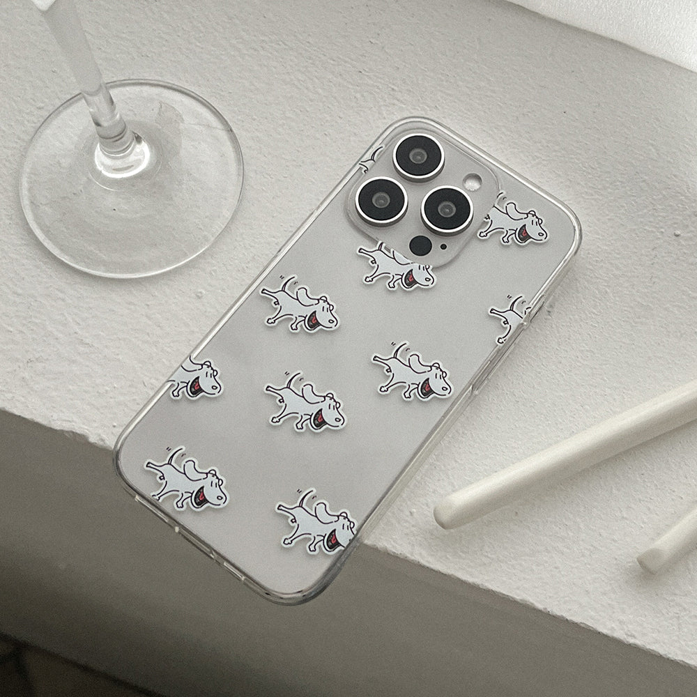 ｜Mademoment｜ Another Dog Pattern Design Clear Phone Case (3 Types)