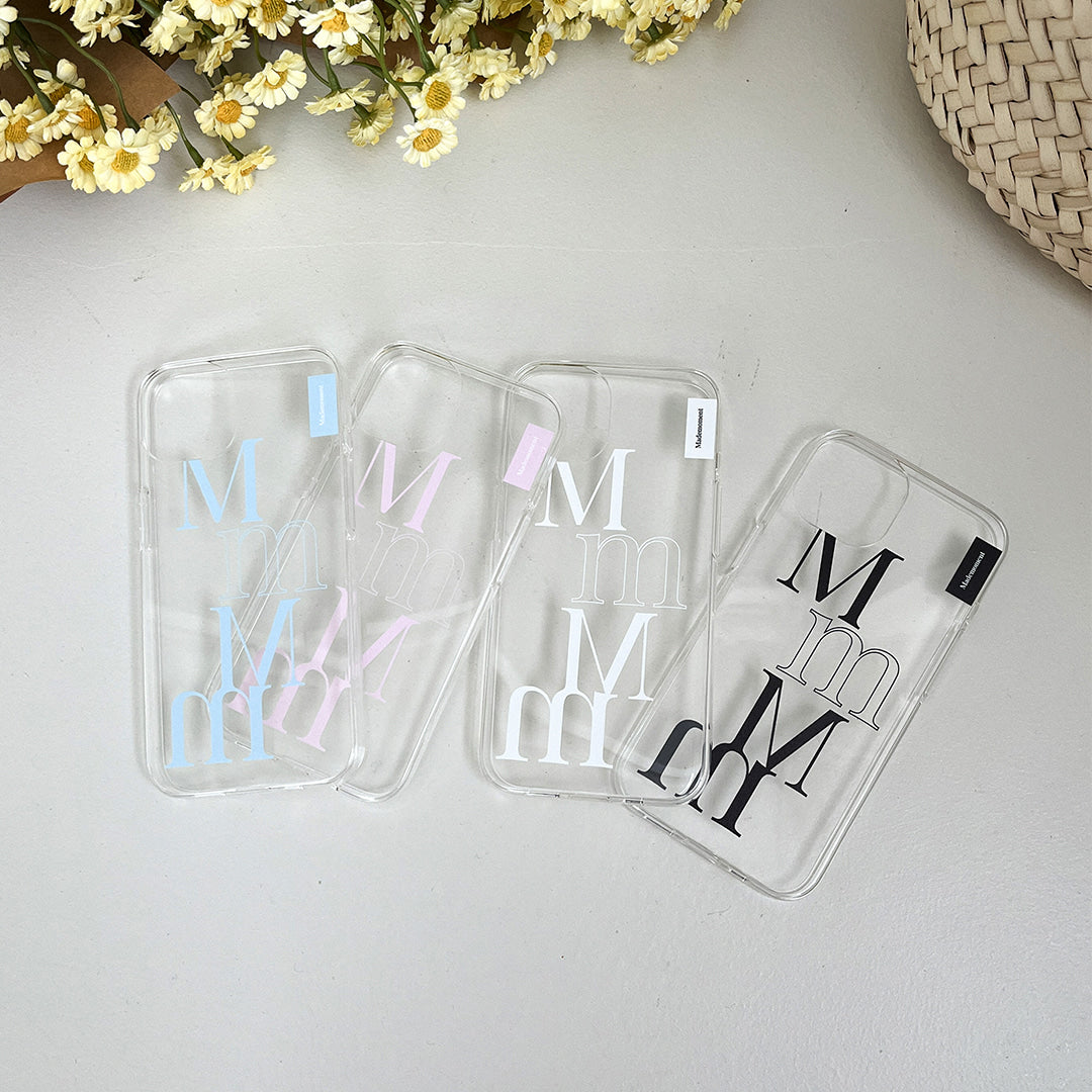 ｜Mademoment｜ Two Tone Design Clear Phone Case (3 Types)