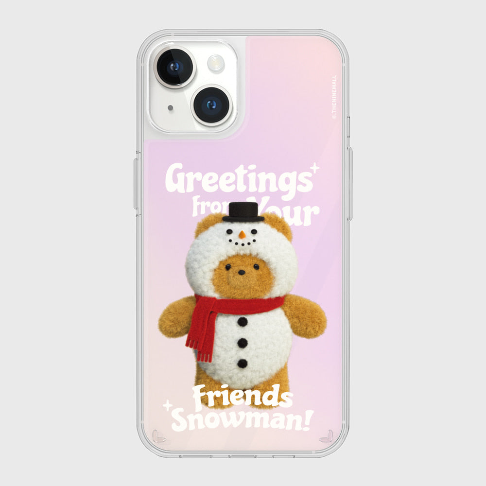 ｜THENINEMALL｜ Greetings Gummy Snowman Mirror Phone Case