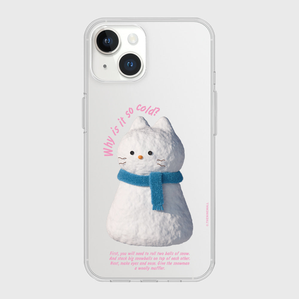 ｜THENINEMALL｜ Hey Cat Snowman Clear Phone Case (4 types)