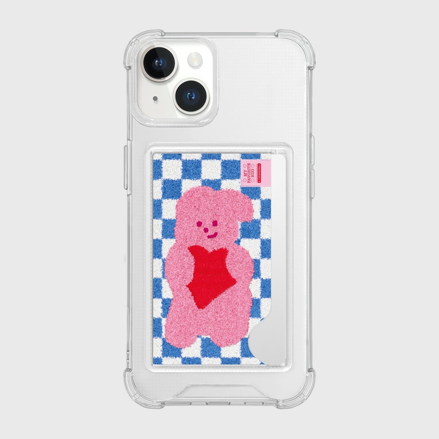 ｜THENINEMALL｜ Windy Checkerboard Rug Clear Phone Case (1 type)