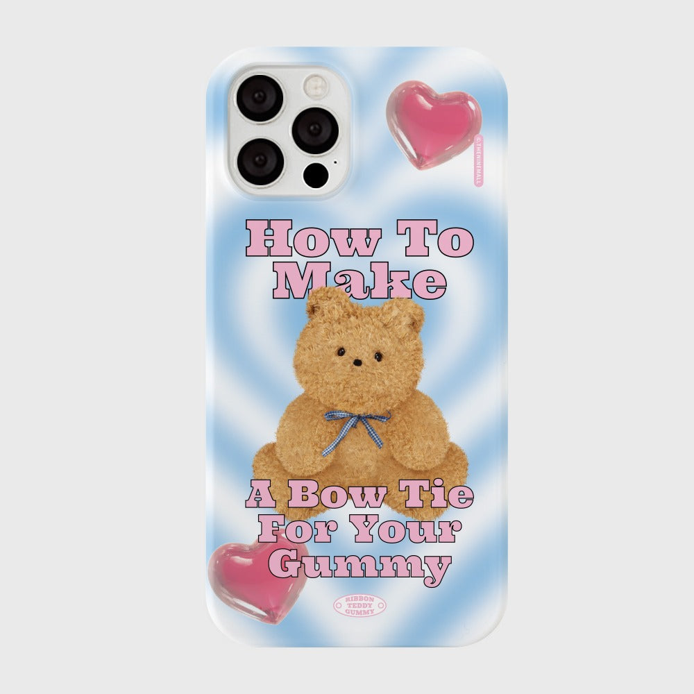 ｜THENINEMALL｜ Ribbon Teddy Gummy Hard Phone Case (2 types)