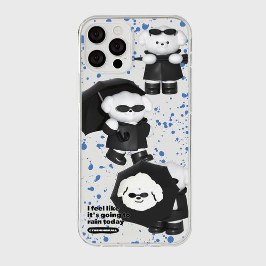 ｜THENINEMALL｜ Pattern Rainy Day Ppokku Clear Phone Case (3 types)