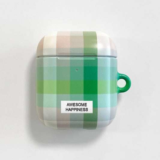 ｜MOMO CASE｜ 507 윈썸체크 (네츄럴그린) Airpods Case