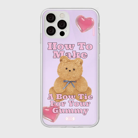 ｜THENINEMALL｜ Ribbon Teddy Gummy Mirror Phone Case