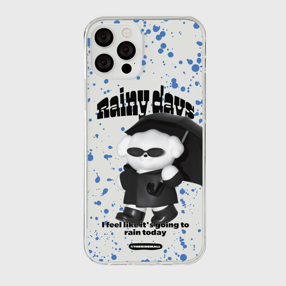 ｜THENINEMALL｜ Rainy Day Ppokku Clear Phone Case (3 types)