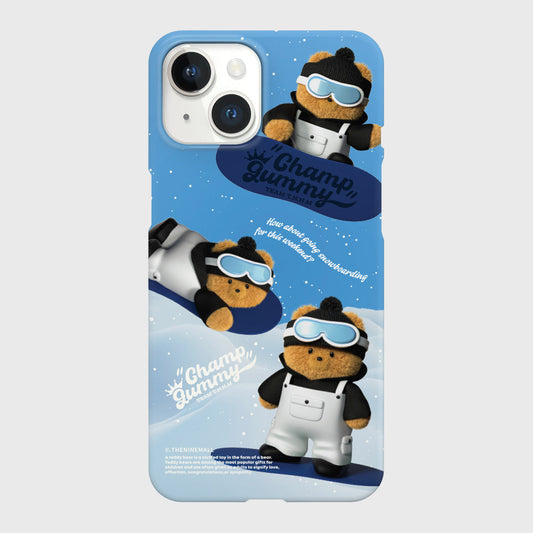 ｜THENINEMALL｜ Pattern Snowboarder Gummy Hard Phone Case (2 types)
