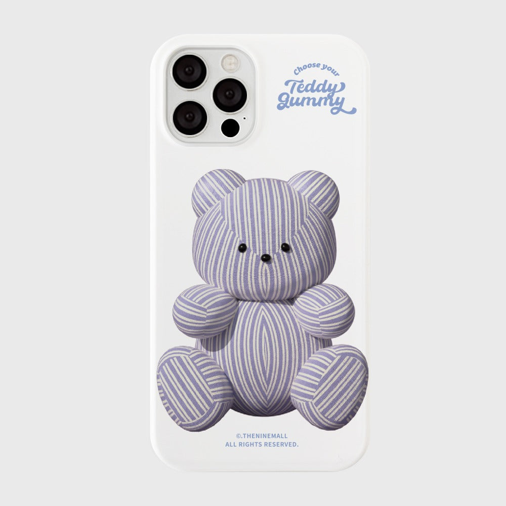 ｜THENINEMALL｜ Stripy Gummy Hard Phone Case (2 types)