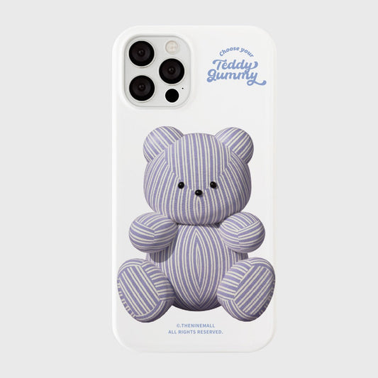 ｜THENINEMALL｜ Stripy Gummy Hard Phone Case (2 types)