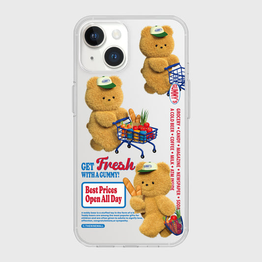 ｜THENINEMALL｜ Pattern Gummys Fresh Market Clear Phone Case (3 types)