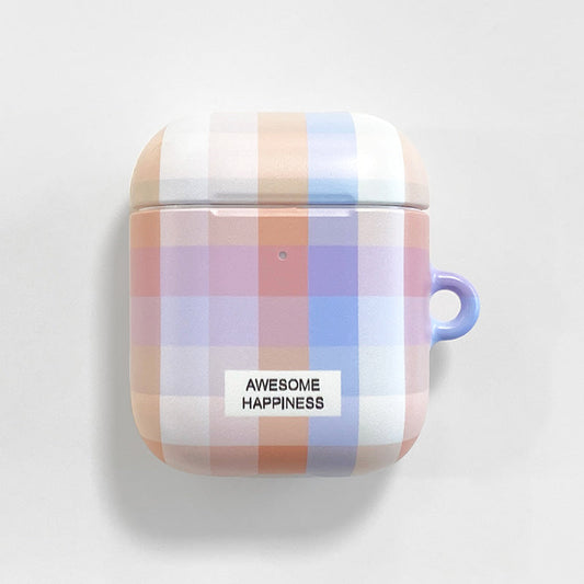 ｜MOMO CASE｜ 503 윈썸체크 (피치블루) Airpods Case