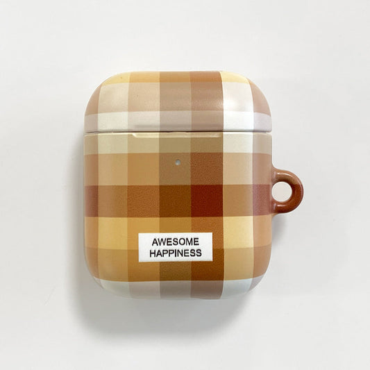 ｜MOMO CASE｜ 508 윈썸체크 (커피브라운) Airpods Case