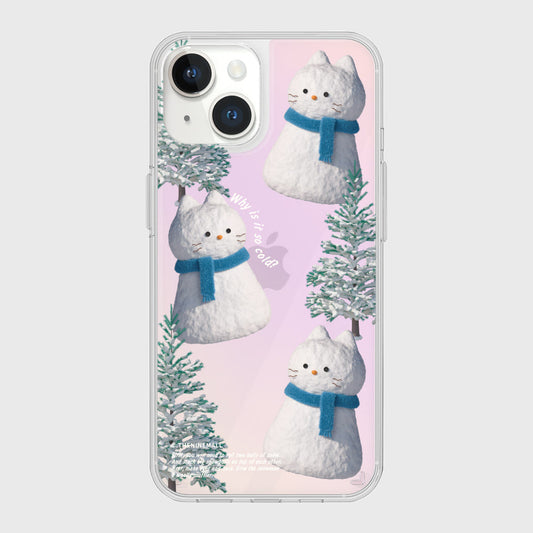 ｜THENINEMALL｜ Pattern Hey Cat Snowman Mirror Phone Case